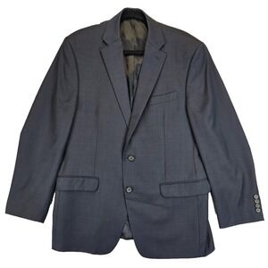 Ralph Lauren Mens Blazer 42R Navy Blue Plaid Wool Sport‎ Jacket Business Preppy